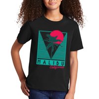 Malibu California Palm Trees Surf Vintage Retro Kids T-Shirt