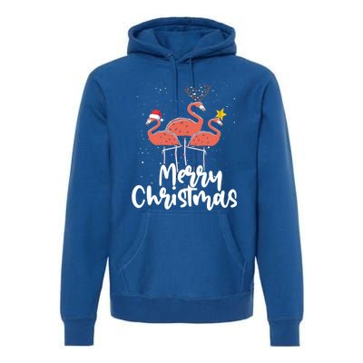 Merry Christmas Pink Flamingo Lover Xmas Wading Bird Gift Premium Hoodie