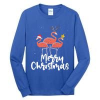 Merry Christmas Pink Flamingo Lover Xmas Wading Bird Gift Tall Long Sleeve T-Shirt