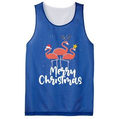 Merry Christmas Pink Flamingo Lover Xmas Wading Bird Gift Mesh Reversible Basketball Jersey Tank