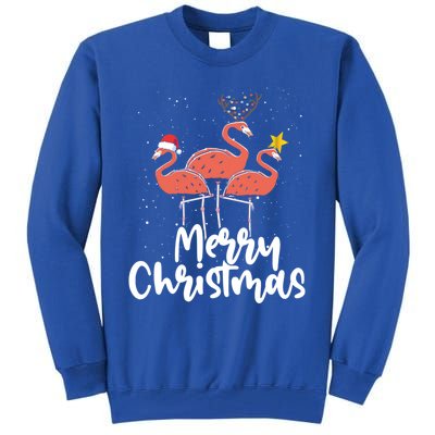 Merry Christmas Pink Flamingo Lover Xmas Wading Bird Gift Tall Sweatshirt