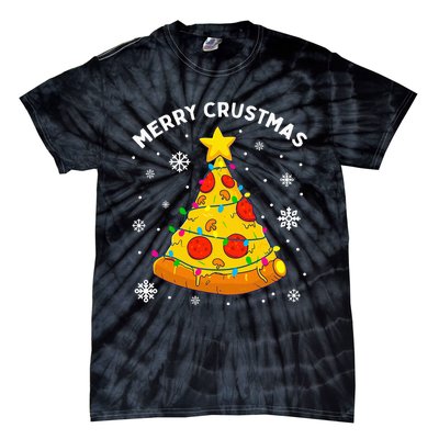 Merry Crustmas Pizza Christmas Tree Xmas Gifts Tie-Dye T-Shirt