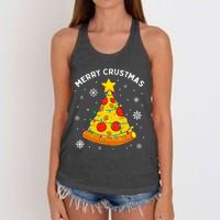 Merry Crustmas Pizza Christmas Tree Xmas Gifts Women's Knotted Racerback Tank