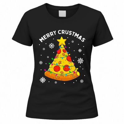 Merry Crustmas Pizza Christmas Tree Xmas Gifts Women's T-Shirt