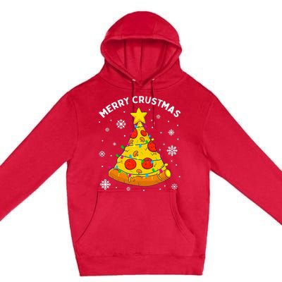 Merry Crustmas Pizza Christmas Tree Xmas Gifts Premium Pullover Hoodie