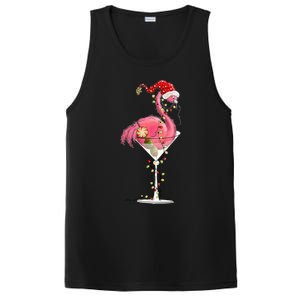 Merry Christmas Pink Flamingo Wine Ing Lights Xmas Tree Funny Gift PosiCharge Competitor Tank