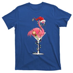 Merry Christmas Pink Flamingo Wine Ing Lights Xmas Tree Funny Gift T-Shirt