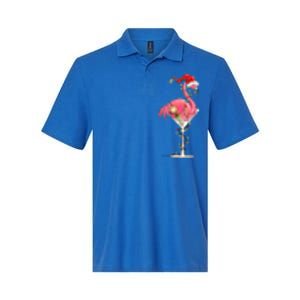 Merry Christmas Pink Flamingo Wine Ing Lights Xmas Tree Funny Gift Softstyle Adult Sport Polo