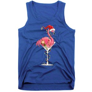 Merry Christmas Pink Flamingo Wine Ing Lights Xmas Tree Funny Gift Tank Top