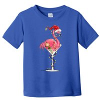 Merry Christmas Pink Flamingo Wine Ing Lights Xmas Tree Funny Gift Toddler T-Shirt