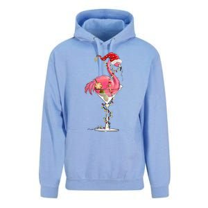 Merry Christmas Pink Flamingo Wine Ing Lights Xmas Tree Funny Gift Unisex Surf Hoodie