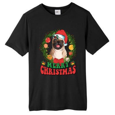 Merry Christmas Pug Santa Hat Dog Lovers Ugly Sweater Xmas Gift Tall Fusion ChromaSoft Performance T-Shirt