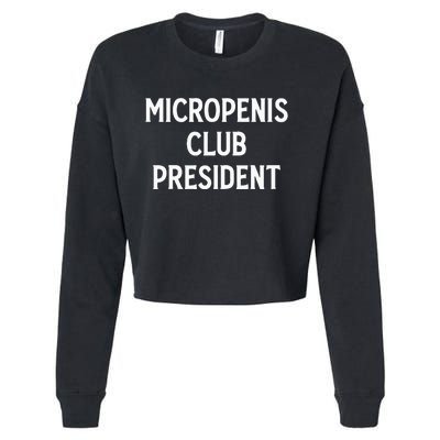 Micropenis Club President Funny Meme Sarcastic Stupid Cringe Cropped Pullover Crew