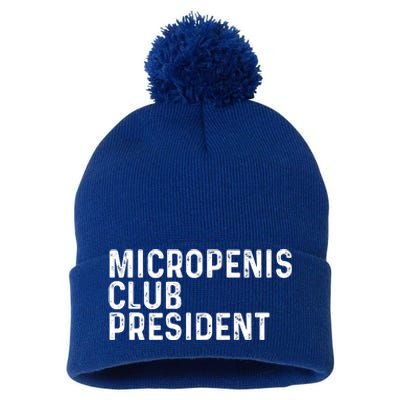 Micropenis Club President Funny Meme Sarcastic Stupid Cringe Pom Pom 12in Knit Beanie