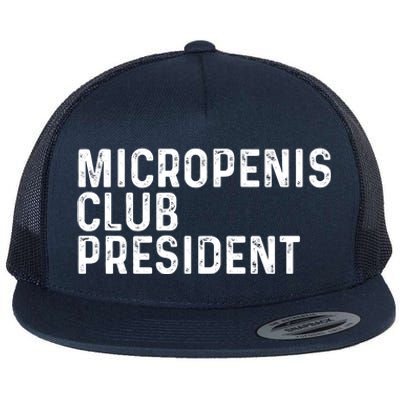 Micropenis Club President Funny Meme Sarcastic Stupid Cringe Flat Bill Trucker Hat