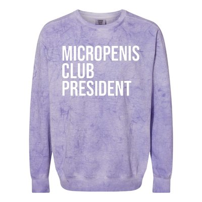 Micropenis Club President Funny Meme Sarcastic Stupid Cringe Colorblast Crewneck Sweatshirt