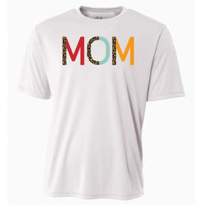 Mom Cheetah Print Cute Gift Cooling Performance Crew T-Shirt