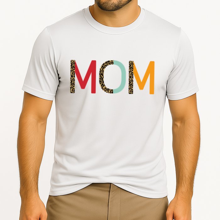 Mom Cheetah Print Cute Gift Cooling Performance Crew T-Shirt