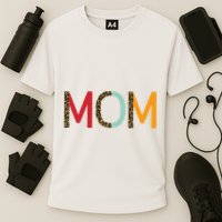 Mom Cheetah Print Cute Gift Cooling Performance Crew T-Shirt