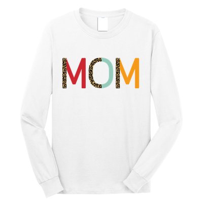 Mom Cheetah Print Cute Gift Long Sleeve Shirt