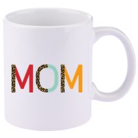 Mom Cheetah Print Cute Gift 11oz C Handle Ceramic Mug