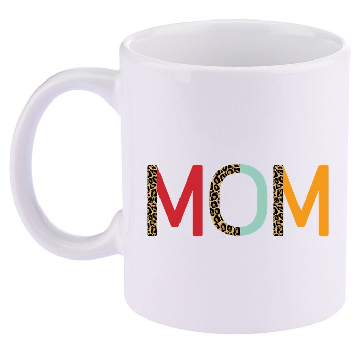 Mom Cheetah Print Cute Gift 11oz C Handle Ceramic Mug