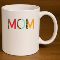 Mom Cheetah Print Cute Gift 11oz C Handle Ceramic Mug