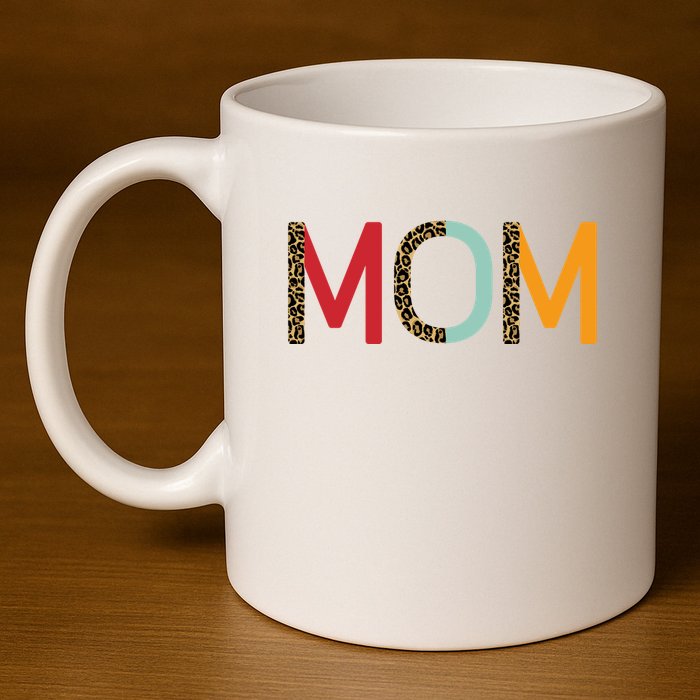 Mom Cheetah Print Cute Gift 11oz C Handle Ceramic Mug