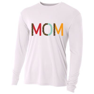 Mom Cheetah Print Cute Gift Cooling Performance Long Sleeve Crew