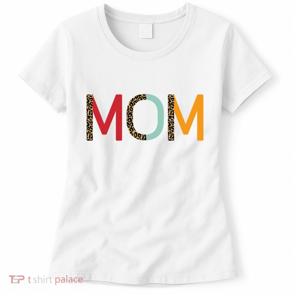Mom Cheetah Print Cute Gift Womens T-Shirt