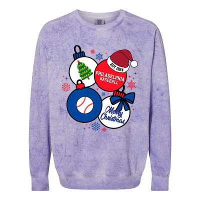 Merry Christmas Philadelphia Baseball Est 1924 Colorblast Crewneck Sweatshirt