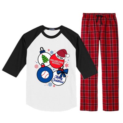 Merry Christmas Philadelphia Baseball Est 1924 Raglan Sleeve Pajama Set