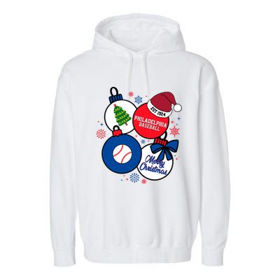 Merry Christmas Philadelphia Baseball Est 1924 Garment-Dyed Fleece Hoodie