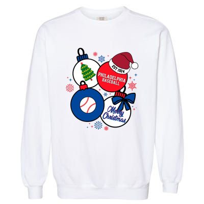 Merry Christmas Philadelphia Baseball Est 1924 Garment-Dyed Sweatshirt