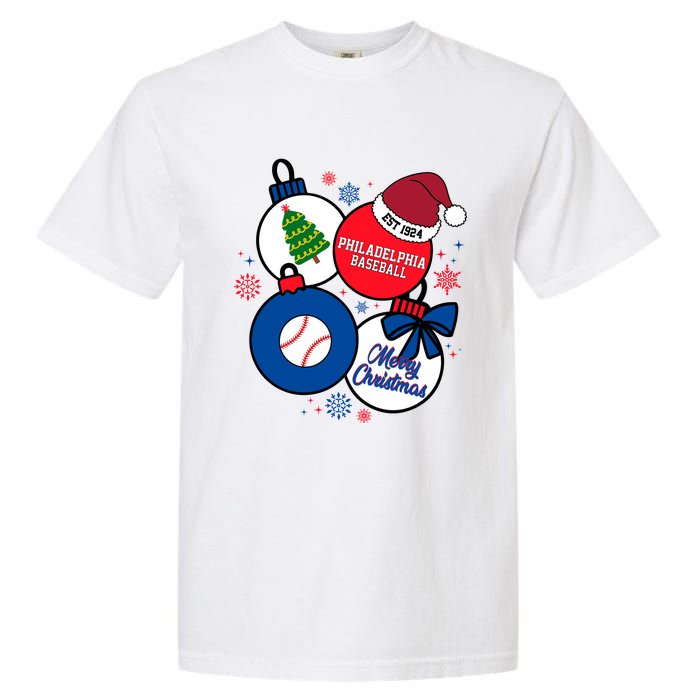 Merry Christmas Philadelphia Baseball Est 1924 Garment-Dyed Heavyweight T-Shirt