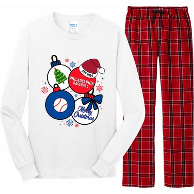 Merry Christmas Philadelphia Baseball Est 1924 Long Sleeve Pajama Set