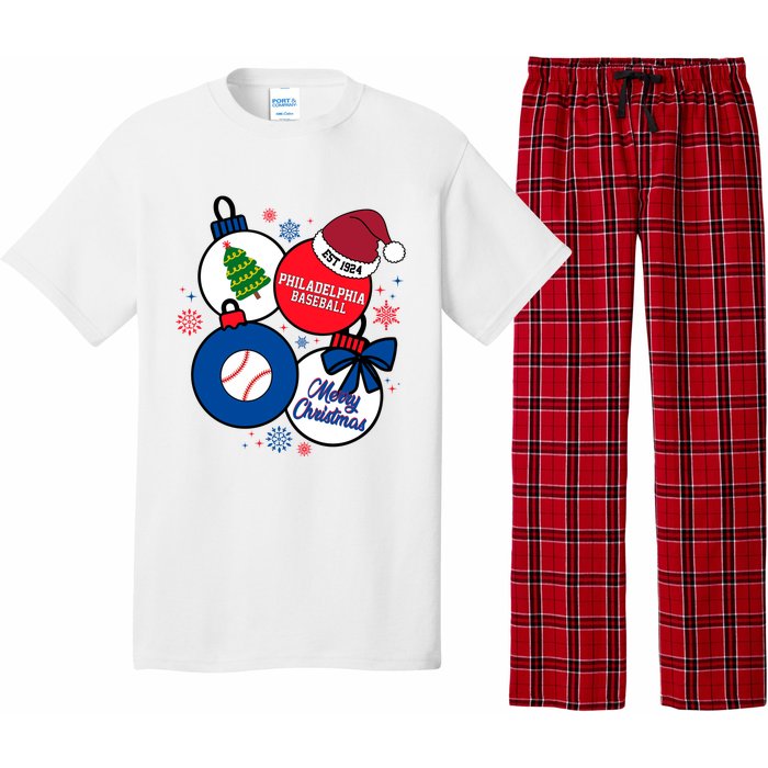 Merry Christmas Philadelphia Baseball Est 1924 Pajama Set