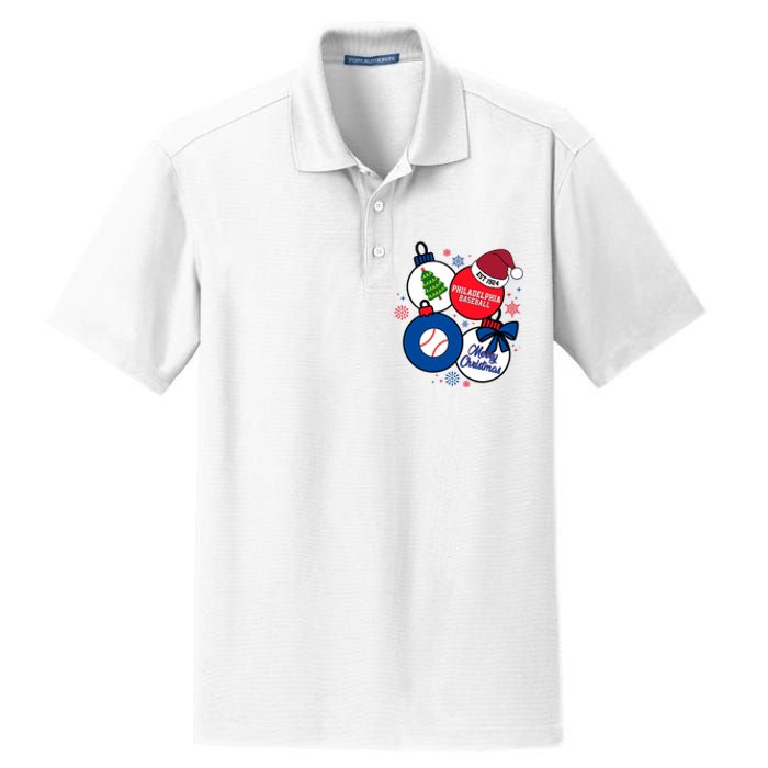 Merry Christmas Philadelphia Baseball Est 1924 Dry Zone Grid Polo