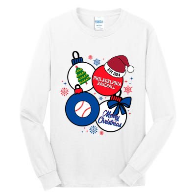 Merry Christmas Philadelphia Baseball Est 1924 Tall Long Sleeve T-Shirt