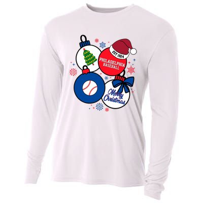 Merry Christmas Philadelphia Baseball Est 1924 Cooling Performance Long Sleeve Crew