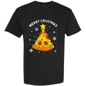 Merry Crustmas Pizza Christmas Tree Xmas Garment-Dyed Heavyweight T-Shirt