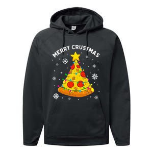 Merry Crustmas Pizza Christmas Tree Xmas Performance Fleece Hoodie