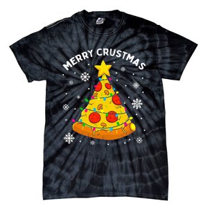 Merry Crustmas Pizza Christmas Tree Xmas Tie-Dye T-Shirt