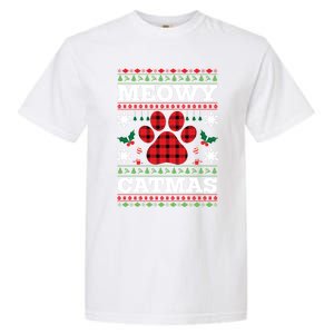 Meowy Catmas Paw Ugly Christmas Plaid Garment-Dyed Heavyweight T-Shirt