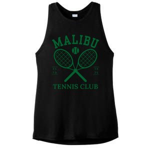 Malibu California Preppy Tennis Club Green Ladies PosiCharge Tri-Blend Wicking Tank