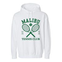 Malibu California Preppy Tennis Club Green Garment-Dyed Fleece Hoodie