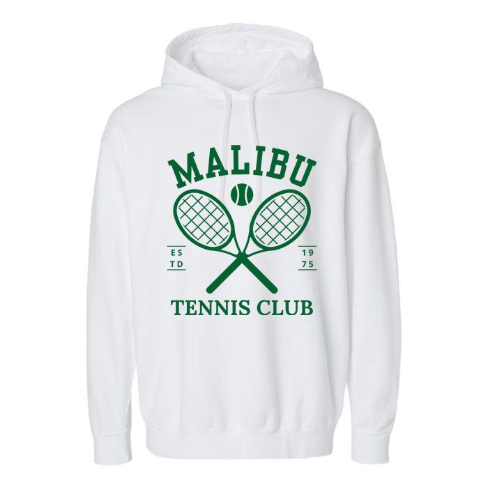 Malibu California Preppy Tennis Club Green Garment-Dyed Fleece Hoodie