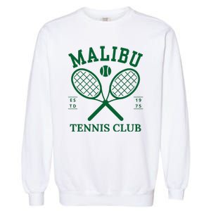 Malibu California Preppy Tennis Club Green Garment-Dyed Sweatshirt