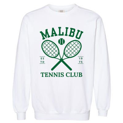 Malibu California Preppy Tennis Club Green Garment-Dyed Sweatshirt