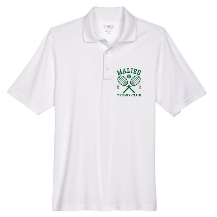 Malibu California Preppy Tennis Club Green Men's Origin Performance Pique Polo